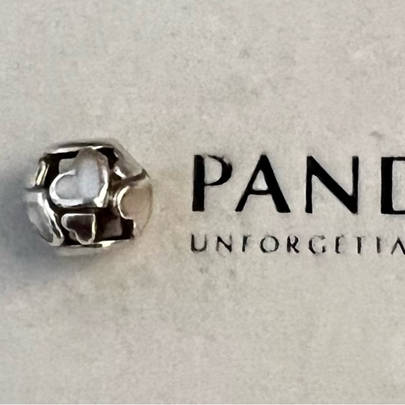 Pandora 14kt gold &silver hearts all around bracelet charm NEW - Picture 2 of 5